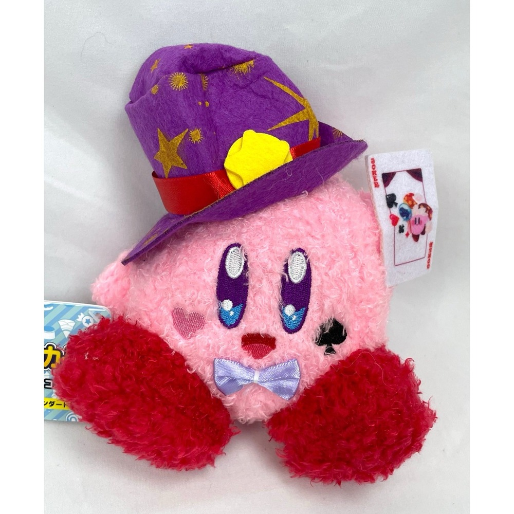 SanEico Kirby Nintendo Pink Plush Magician Magic Purple Top Hat Stars Card Japan